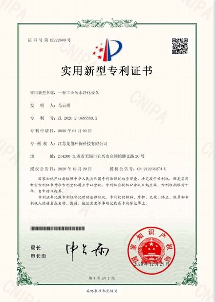 CHINA Jiangsu Longdai Environmental Protection Co., Ltd. zertifizierungen